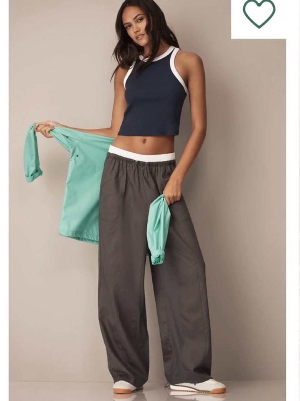 Anthropologie Charcoal Gray Wide-Leg Elastic Waist Pants